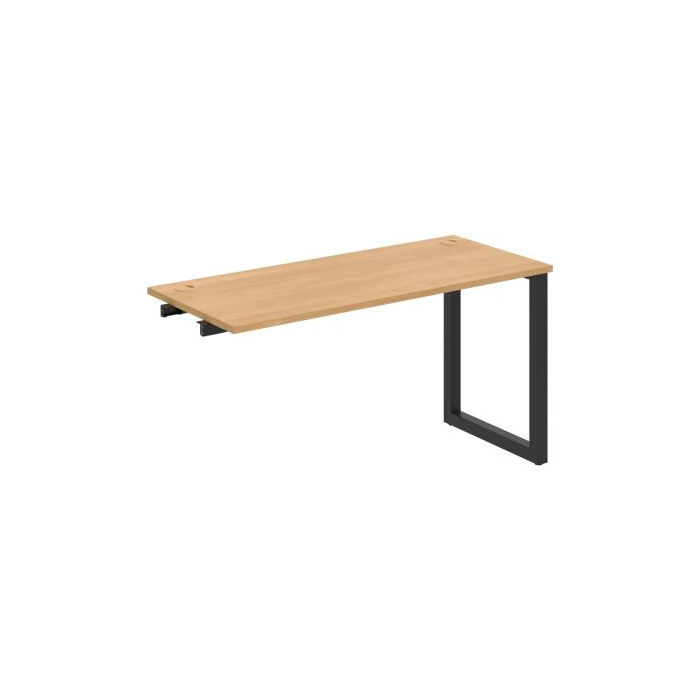 Pracovný stôl UNI O, k pozdĺ. reťazeniu, 140x75,5x60 cm, dub/čierna