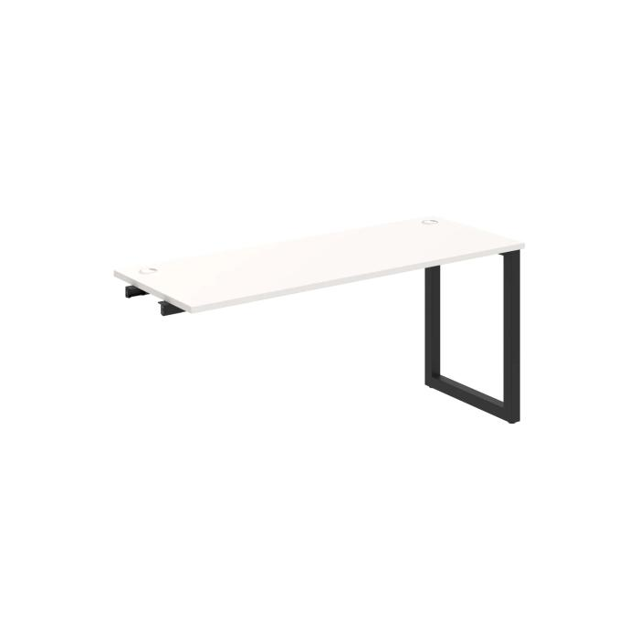 Pracovný stôl UNI O, k pozdĺ. reťazeniu, 160x75,5x60 cm, biela/čierna