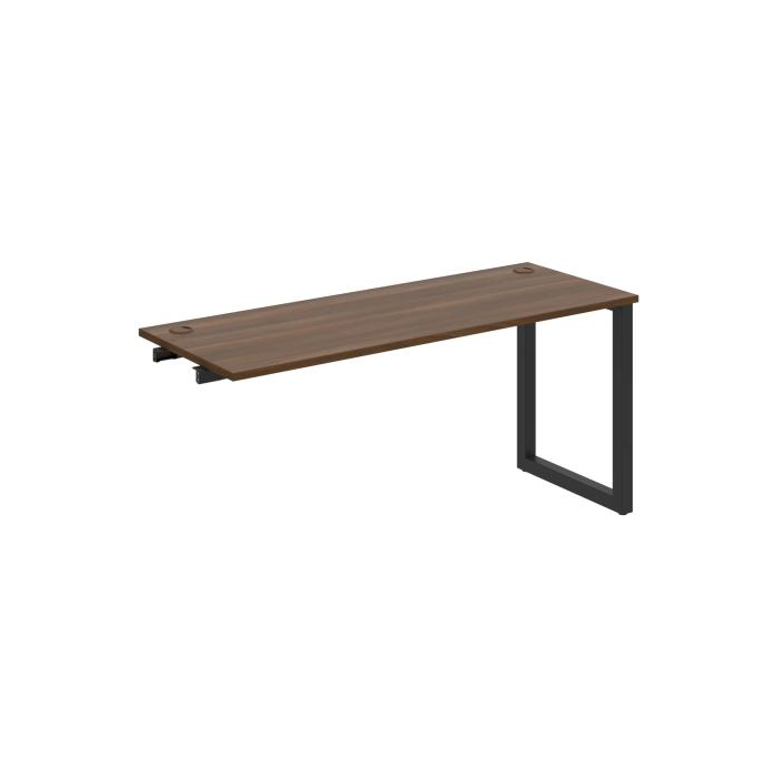 Pracovný stôl UNI O, k pozdĺ. reťazeniu, 160x75,5x60 cm, orech/čierna
