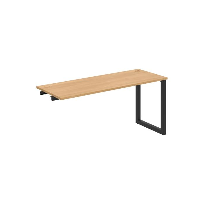 Pracovný stôl UNI O, k pozdĺ. reťazeniu, 160x75,5x60 cm, dub/čierna