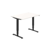 Pracovný stôl RUN, ZO, 3S, 120x64,5-130,5x80 cm, biela/čierna