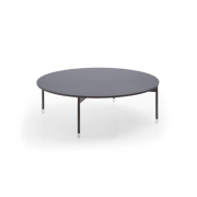 Konferenčný stolík Chic CR40, p 80cm, v 25cm, tvrdené sklo, kovový rám čierny