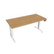 Pracovný stôl Motion, PO, 3S, 160x61-128x80 cm, dub/biela