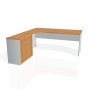Pracovný stôl Gate, ergo, pravý, 180x75,5x200 cm, jelša/sivá