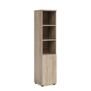 Policová skriňa BASIC, kombinovaná, pravé dvere so zámkom, 40x40x182,1cm, dub Somona
