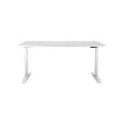 Výškovo nastaviteľný stôl BASIC, 1-motorový, 160x80 cm, podnož biela + doska biela