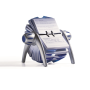 Rotačný stolový záznamník TELINDEX Flip VEGAS striebný/modrý