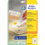 Etikety univerzálne odnímateľné 63,5x38,1mm Avery A4 25+5 hárkov