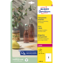 Etikety polyesterové veľmi odolné 210x297mm Avery A4 25 hárkov priehľadné
