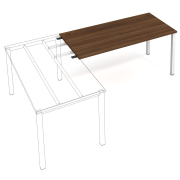 Pracovný stôl Uni, reťaziaci, 160x75,5x80 cm, orech/sivá