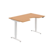 Pracovný stôl Motion Ergo, PO, 2S, 140x70,5-120,5x90 cm, buk/biela